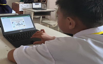 Siswa Baru SMPN 28 Satap Salenrang Ikuti Asesmen Literasi dan Numerasi secara Online